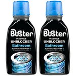 Buster Bathroom Drain Unblocker 300ml, Pack of 2 – Sink Unblocker Removes Hair & Sludge in Showers, Baths & Sinks. Fast-Acting Shower Drain Unblocker Clears Blockages & Slow-Draining Water