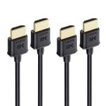 Cable Matters 2-Pack Ultra Thin HDMI Cable (Ultra Slim HDMI Cable) 4K Rated with Ethernet 0.9m