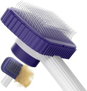 Garstor Cat brush, Cat Brush for Long or Short Haired Cats, Remove Loose Fur and Mats, Rounded Pins Reduces Painful Pulling, Not for Tangle and Curly Fur, Dark Blue