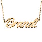 HUAN XUN 18K Gold Elegant Customized Name Necklace Brandi for Best Friend Birthday Gifts