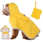 Eyein Dog Raincoat, Waterproof Dog Rain Jacket Vest with Harness Hole & Clear Hooded Double Layer, Adjustable & Reflective Safety Dog Rain Coat Poncho with Storage Pocket for Small Medium Large Dogs