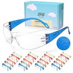 PTCOL Kids Safety Glasses 24 Pack, Scratch, Impact Resistant Safety Goggles with Clear Lens Assorted Twinkle Color Frame, Eyewear for Lab, Sports,Shooting, Landscaping, Child Youth Size