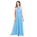 Womens Sexy Convertible Multi Way Wrap Transformer Solid Cocktail Off Shoulder Wedding Bridesmaid Evening Long Maxi Dress Floor Length Bandage Pageant Prom Ball Gowns Light Blue S