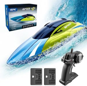 4DRC RC Boot mit LED-Licht,ferngesteuertes Boot für Pools und Seen, 20+ km/h RC-Boot, 2,4-GHz-Rennboote, für Jungen Mädchen Erwachsene