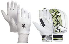 SG Ecolite Rh Batting Gloves, Junior (Color May Vary) Club Cricket Cotton Inner Gloves, Junior (Assorted), Standard