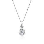 Silver Infinity Moissanite Pendant Necklace: 925 Sterling Silver Chain 1 Carat Moissanite Round Cut Diamond Vintage Fashion Dainty Jewelry Party Birthday Gifts for Ladies Women Teen Girls (Silver)