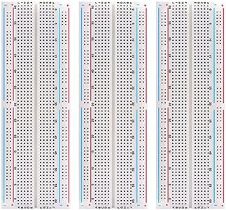 ELOOGAA 3Pcs Solderless Breadboard 830 Point Solderless Prototype PCB Board Kit for Arduino Proto Shield Distribution Connecting Blocks