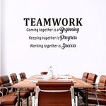 Inspirational Wall Stickers, Teamwork Wall Decal, (Easy to Install), Wall Decor Motivational Quotes Women Men Office Classroom Playroom Positive Poster Family Sayings Art Home Vinyl, Teamwork 21"X11"