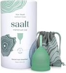 Saalt Menstrual Cup - Premium Design - Most Comfortable Period Cup - #1 Active Cup - Wear for 8 Hours - Soft, Flexible, Reusable Medical-Grade Silicone (Seafoam Green, Small)