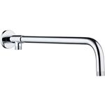 Melairy Chrome Polished Overhead Shower Head Arm with Brass Holder Wall Mounted 37cm Stainless Steel Shower Arm for Fixed Shower Head
