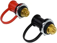 A-Team Performance - Color-Coded Battery Charger Post Comes in Pair, of 3/8 Inch Studs, 1 Black Cap and 1 Red Cap. - Compatible with Auto, Truck, Boat, ATV etc.