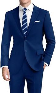 Pacific Perfect Big and Tall Suits for Men Slim Fit 2 Piece, Mens Navy Blue Suit Tuxedo Set with Stretch Fabric for Business, Wedding, Prom, Party（Tall, 40L