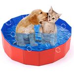 Foldable Dog Paddling Pool Puppy Cats Pet Children Kid Ball Water Ponds Swimming Bathing Tub 20x80cm