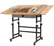 Puzzle Table with Wheels, for 1500 Pieces with Drawers and Cover, 34.25" x 25.2" Adjustable Height & 45° Tilting, Puzzle Board for Adults