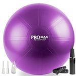 SmarterLife PRO MAX Workout Exercise Ball - Stability & Fitness for Pregnancy, Yoga, Pilates, Home Gym, Physical Therapy - Large Birthing & Balance Ball Chair for Adult (75 cm, Purple)