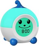 I·CODE Teach Me Time Kids Alarm Clock, Children's Sleep Trainer with Emoji,Toddler Sleep Aid Night Light with Auto-Off Timer,Perfect for 2-9 Years Old Younger Children (Blue)