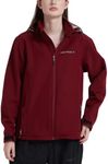 Acme Projects Women's Fleece Lined Softshell Jacket with Detachable Hood, Waterproof, Breathable, 8000mm/5000gm, YKK Zipper… (Women's, 42, Burgundy)