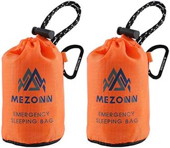 PE Emergency Sleeping Bag Survival Bivy Sack- Use as Emergency Space Blanket, Lightweight Sleeping Bag, Survival Gear for Outdoor, Hiking, Camping - Includes Nylon Sack with Carabiner (Orange-2 Pack)
