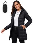 ANOTHER CHOICE Women Puffer Jacket Hooded Warm Lightweight Packable Winter Puffer Coat Outwear (Black, L)