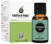 Earth N Pure Peppermint Essential Oil (Pudina Oil) Undiluted, Natural and Therapeutic Grade with Glass Dropper 15 ml