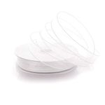 S.P Saini Pustak Bhandarr Plain Organza Ribbon Art & Sawing Craft Party Favor Gift Wrapping (Pack of 2 Ribbons) (White)