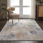 Zora Carpet Textures Abstract Silk Machine Made Carpet for Living Room Bedroom Drawing Room Hall and Floor New Rugs Size 7 X 10 Feet Beige/Grey