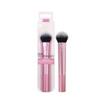 Real Techniques Tapered Cheek Makeup Brush, For Blush, Highlighter, or Loose Powder, Soft Bristles, Precise Makeup Application, Pink, Aluminum Handle, 1 Count