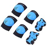 Kids/Youth Knee Pad Elbow Pads for Roller Skates Cycling BMX Bike Skateboard Inline Rollerblading, Skating Skatings Scooter Riding Sports (Black / Blue, Medium(6-15 Years))