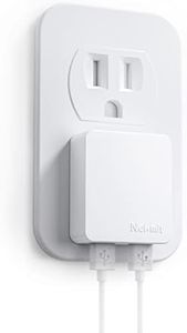 Nekmit Dual Port Ultra Thin Flat USB Wall Charger with Smart IC, White