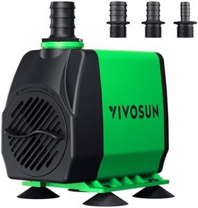 VIVOSUN 800GPH Submersible Pump(3000L/H, 24W), Ultra Quiet Water Fountain Pump with 10ft. High Lift with 6.5ft. Power Cord, 3 Nozzles for Fish Tank, Pond, Aquarium, Statuary, Hydroponics Green