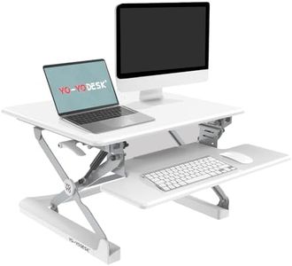 Yo-Yo Desk Standing Desk Converter - Transform Any Desk Into a Sit-Stand Workstation - Height Adjustable Riser for Single or Dual Monitor - Ergonomic Tabletop with Keyboard Tray, 68cm Wide (White)
