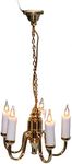 Dolls House Gold 5 Arm Candle Chandelier Brass 12V Electric Ceiling Light