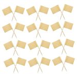 50 Pcs Blank Toothpick Flags, Cocktail Sticks Mini Food Labels Flags, Kraft Paper Food Labels (3.5 * 2.5cm), Cheese Plate & Cupcake Toppers for Party Birthday Cake Food Cheeseplate Cheese Markers