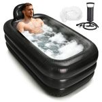 Nevife Portable Inflatable Bathtub for Adults – High Capacity Blow Up Tub with Durable PVC – Perfect for Warm Baths, Home, Apartment, Balcony or Cottage – Includes Hand Pump – Dark Grey 160x90cm