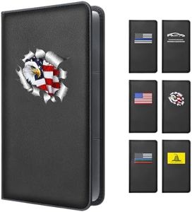 Car Registration and Insurance Holder, Premium Leather Registration and Insurance Card Holder, Vehicle Card Document Glove Box Organizer with Magnetic Closure for Essential Document, Driver License