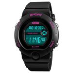 SKMEI Girls and Boys Pink Digital Watch 50m Water Resistant with Stopwatch Alarm Perfect for Ages 5-13