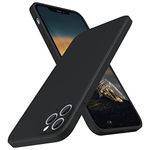 SURPHY Silicone Case Compatible with iPhone 11 Pro Max, Soft Liquid Silicone Shockproof Flat Edge Phone Case (Individual Protection for Each Lens) for iPhone 11 Pro Max 6.5 inch (Black)