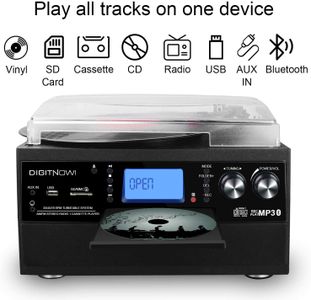 DIGITNOW Bluetooth Record Player – Vinyl Turntable with Built-In Speakers