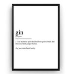 Magic Posters Gin Definition Print - Dorm Poster Kitchen College Bar Pub Drink Gift Drink Wall Art Quote Typography Home Decor - Frame Not Included