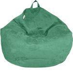 Delmach Bean Bag Chair Cover (No Filler) | Fur Resistant Microsuede | Adult Size | Stuffed Animal Storage for Kids Or Adults | Double Stitched | Durable Zipper | Soft Premium (Green, Large)