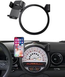 LAUFITMT Car Phone Holder for 2007-2013 BMW MINI Cooper Accessories Screen Fixed Clip Adjustable 360 Degree Rotation Cell Phone Mount Hands Free