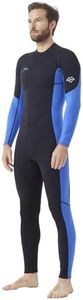 Hevto Wetsuits Men 3/2mm Neoprene Scuba Diving Surfing Wet Suit Keep Warm Back Zip in Cold Water Swimming Kayaking Jet Ski SUP (Men1-Blue, XXL)