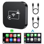 Android Auto Wireless Adapter Wireless CarPlay Adapter,2024 Upgrade Android Auto Wireless Dongle for OEM Wired Carplay/Android Auto to Wireless Connection, Magic Box with USB-C&USB-A Cables (Black)