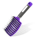 URAQT Hair Brush, Boar Bristle Paddle Hairbrush for Women, Soft Massage Hair Comb, Detangle Hair Brush for Long Thick Curly Hair, Reducing Hair Breakage and Frizzy