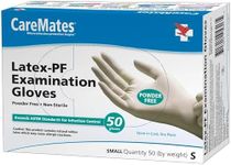 CareMates Latex Medical Exam Gloves, Powder Free, Extra Strong, 5 Mil Thick, Certified for Home Infusion, First Aid, Food Safe, Cleaning Gloves, Small, 50-Count