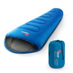 azark Premium Sleeping Bag, 350GSM, Lightweight and Waterproof, 4 Seasons of Camping, Hiking and Outdoors, Sleeping bag for Adults & Kids (Blue)