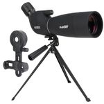 Svbony SV28PLUS Spotting Scope with Tripod Phone Adapter, 25-75x70mm Range Scope with A5 Claret Red FMC BAK4 IP65 Waterproof, Spotter Scope for Adult Target Shooting Archery Birdwatching