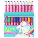 Hair Chalk Birthday Gifts for Girls - 10 Colourful Hair Chalk Pens. Temporary Color, Presents for Girls of All Ages