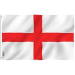 ANLEY Fly Breeze 3x5 Foot England Flag - Vivid Color and UV Fade Resistant - Canvas Header and Double Stitched - English National Flags Polyester with Brass Grommets 3 X 5 Ft