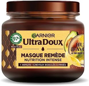 Garnier Ultra Doux - Masque Remède Nutrition Intense - Huile d'Avocat & Beurre de Karité - Pour Cheveux très Secs Bouclés ou Frisés - Sans Parabène - 340 ml